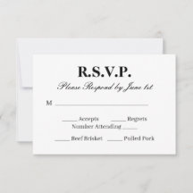 Chic RSVP Card für eine Schwarz-Weiß-Hochzeit