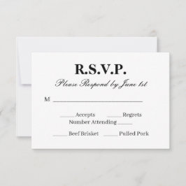 Chic RSVP Card für eine Schwarz-Weiß-Hochzeit Karte