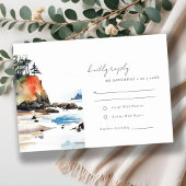 Chic Ruby Beach Olympiapark Wedding RSVP Karte
