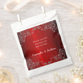 Chic Ruby Red 40. Hochzeit Jahrestag Vielen Dank Geschenktütchen