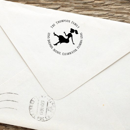 Chic Rücksendeadresse Personalisierte Silhouette Permastempel