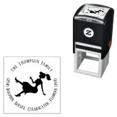 Chic Rücksendeadresse Personalisierte Silhouette Permastempel (Beispiel)