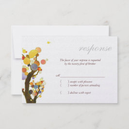 Chic Rural Trees Outdoor Wedding RSVP Karte