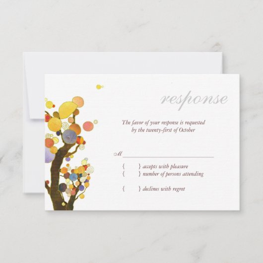 Chic Rural Trees Outdoor Wedding RSVP Karte (Vorderseite)