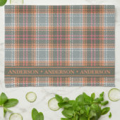 Chic Rust Color beeinflusst Kariert Geschirrtuch (Gefaltet)