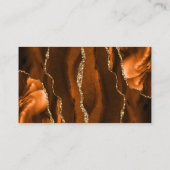 Chic Rust Gold Agate Navy Blue Wedding Escort Platzkarte (Rückseite)