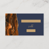 Chic Rust Gold Agate Navy Blue Wedding Escort Platzkarte (Vorderseite)