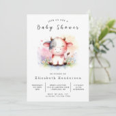 Chic Rustic Barn Cow Baby Dusche Einladung (Stehend Vorderseite)