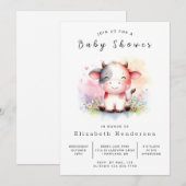 Chic Rustic Barn Cow Baby Dusche Einladung (Vorne/Hinten)