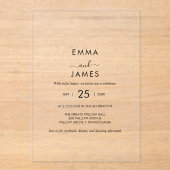 Chic Rustic Boho Akryllische Hochzeitseinladung Acryleinladungen (Vorderseite)