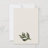 Chic Rustic Boho Green Retro Botanische Hochzeit R RSVP Karte (Rückseite)