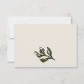 Chic Rustic Boho Green Retro Botanische Hochzeit RSVP Karte (Rückseite)
