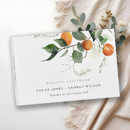 Chic Rustic Boho Orange Blossom Botanische Hochzei Gästebuch