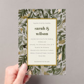 Chic Rustic Boho Retro Green Botanical Wedding Acryleinladungen (Insitu (Handheld))