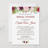 Chic Rustic Burgundy Marsala Brautparty Einladung (Vorderseite)