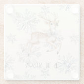 Chic Rustic Christmas Cream Deer Snowflakes Glasuntersetzer (Rückseite)
