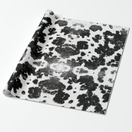 Chic Rustic Cow Print Black and White Geschenkpapier