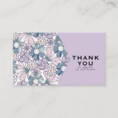 Chic rustic floral lila Logo Ordnung danke Visitenkarte (Vorderseite)
