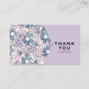 Chic rustic floral lila Logo Ordnung danke Visitenkarte