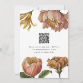 Chic Rustic Floral QR Code UAwg Wedding Einladung (Rückseite)