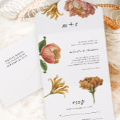 Chic Rustic Floral Wedding All In One Einladung