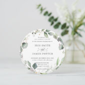 Chic Rustic Greenerie Leafy Foliage Einladung (Stehend Vorderseite)