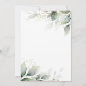 Chic Rustic Greenery Leafy Foliage Gold Wedding Einladung (Rückseite)