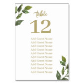 Chic Rustic Greenery Tischnummer Seating Chart (Vorderseite)
