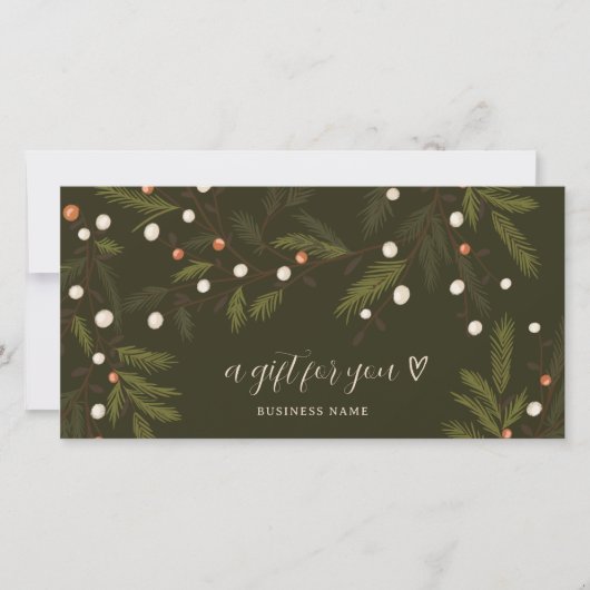 Chic Rustic Greenery Winter Holiday Weihnachtslogo (Vorderseite)
