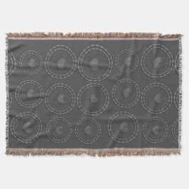 Chic Rustic Heart Pattern Grau Farbe Decken