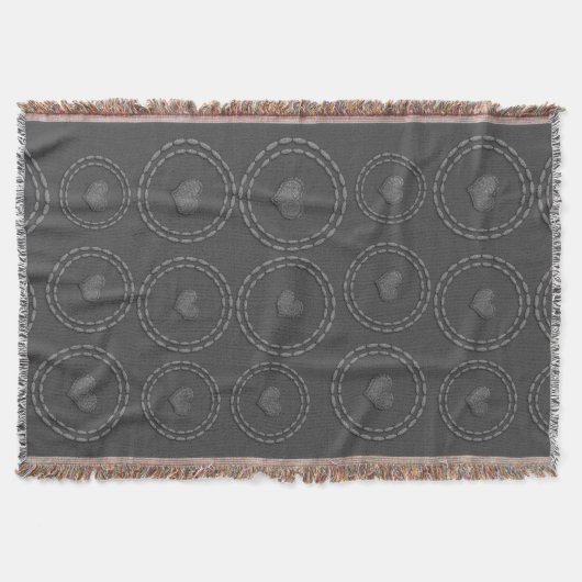 Chic Rustic Heart Pattern Grau Farbe Decken (Vorderseite)