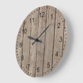 Chic Rustic Imitats Wood Große Wanduhr (Winkel)