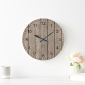Chic Rustic Imitats Wood Große Wanduhr (Zuhause)
