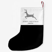 Chic Rustic Karierte Hirsche mit Namen Weihnachten Kleiner Weihnachtsstrumpf (Rückseite)