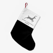 Chic Rustic Karierte Hirsche mit Namen Weihnachten Kleiner Weihnachtsstrumpf (Vorderansicht (hängend))