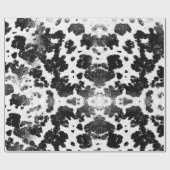 Chic Rustic Kuh Print Schwarz-Weiß Geschenkpapier (Flach)