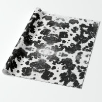Chic Rustic Kuh Print Schwarz-Weiß
