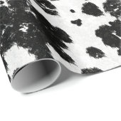Chic Rustic Kuh Print Schwarz-Weiß Geschenkpapier (Rolleneckpunkt)