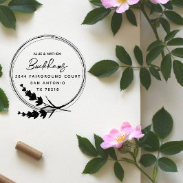 Chic Rustic Lavender Verheirateten Couple Rücksend Gummistempel