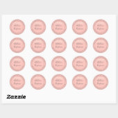 Chic Rustic Lights Pink Wedding Rücksendeadresse Runder Aufkleber (Blatt)