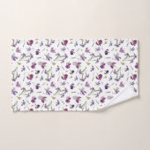 Chic Rustic Lila Watercolor Iris Blume Muster Badhandtuch Set (Handtuch)