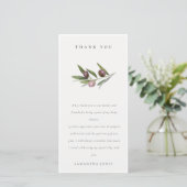 Chic Rustic Minimal Olive Branch Foliage Hochzeit Dankeskarte (Stehend Vorderseite)