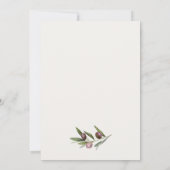 Chic Rustic Minimal Olive Branch Foliage Hochzeit Dankeskarte (Rückseite)