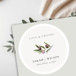Chic Rustic Minimal Olive Branch Foliage Hochzeit Runder Aufkleber<br><div class="desc">Für weitere Anpassungen oder andere passende Artikel kontaktieren Sie mich bitte unter yellowfebstudio@gmail.com</div>