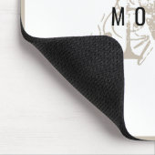 Chic Rustic Modern Beige Monogram Mousepad (Ecke)