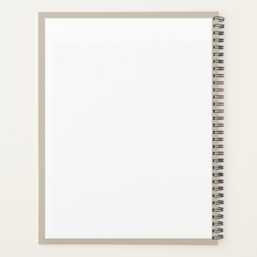 Chic Rustic Modern Beige Monogram School Office Planer (Rückseite)