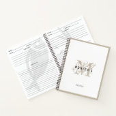 Chic Rustic Moderne Beige Monogram Rezept Notizblock (Innenseite)