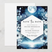 Chic Rustic Moonlit Wedding Save The Date (Vorne/Hinten)