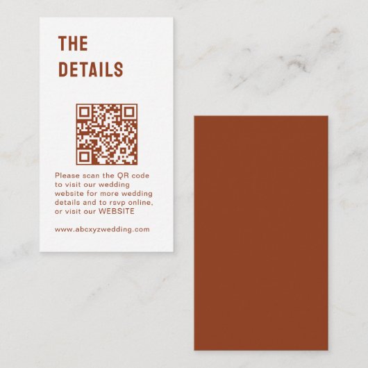 Chic Rustic Morden Minimalistische Hochzeit Begleitkarte (Vorne/Hinten)