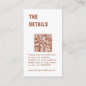 Chic Rustic Morden Minimalistische Hochzeit Begleitkarte (Vorderseite)